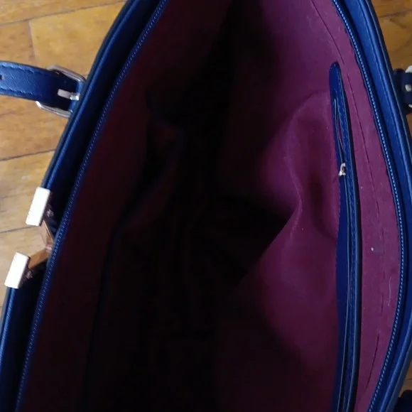 Mark & Keith Elegant Navy Blue Tote Bag, EUC